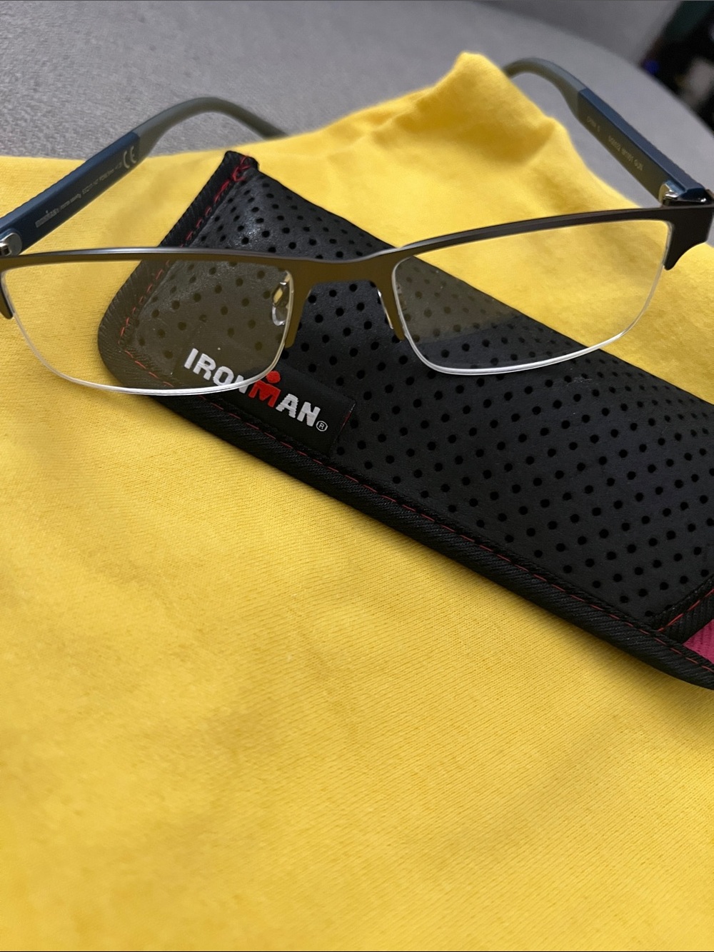 Iron Man Men's Semi-Rimless Reading Glasses in Silver and Black +1.25